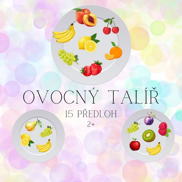 Ovocné talíře - 15 obrázků k procvičování zrakového vnímání