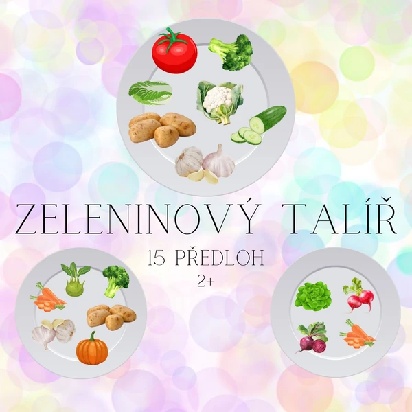 Zeleninový talíř - 15 obrázků k procvičování zrakového vnímání