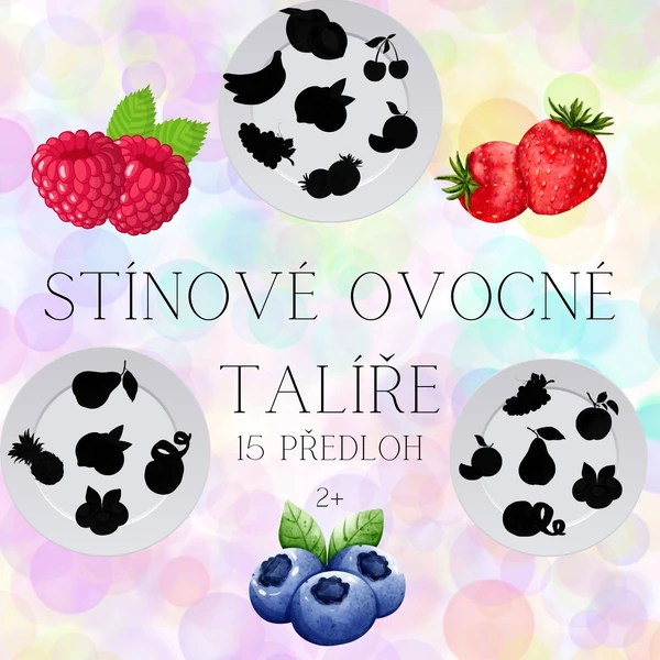 Stínové ovocné talíře - 15 obrázků k procvičování zrakového vnímání
