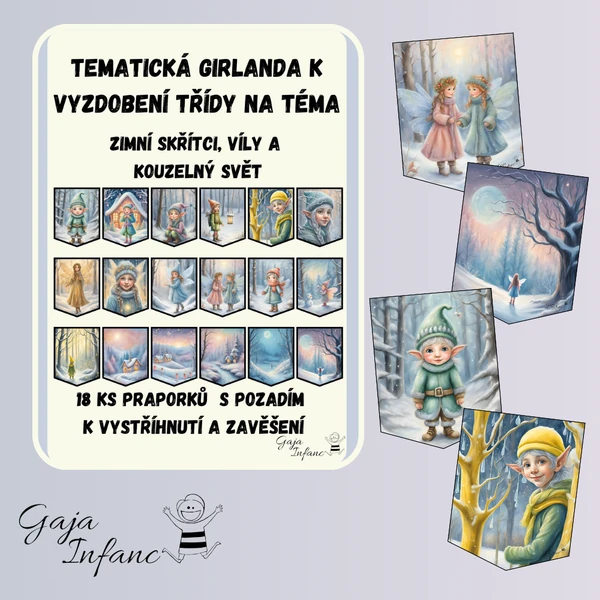 Girlanda- Zimní skřítci, víly a kouzelný svět