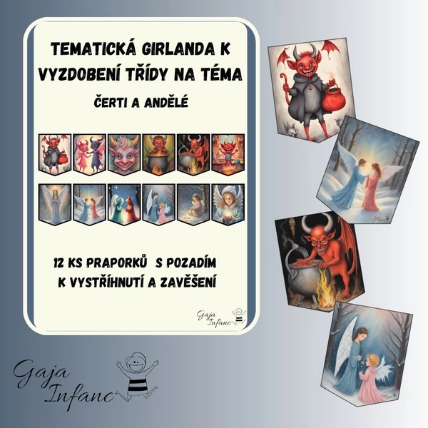 Girlanda- čerti a andělé