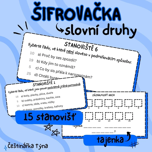 Šifrovačka - slovní druhy