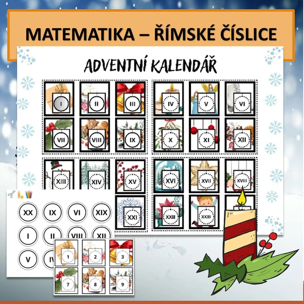 ADVENTNÍ KALENDÁŘ - ŘÍMSKÉ ČÍSLICE