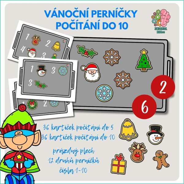 Počítání do 5 a 10 - vánoční perníčky