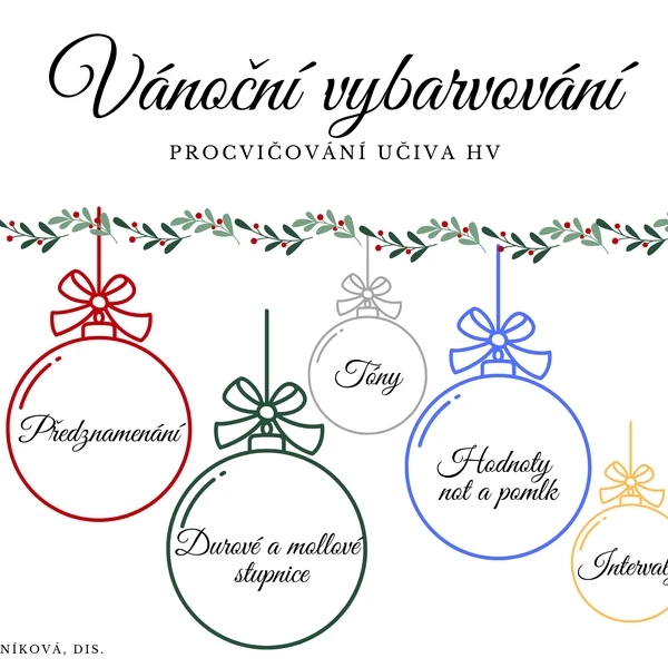 Vánoční vybarvování - Procvičování učiva HV