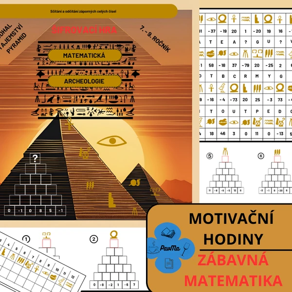 Početní pyramidy: Záporná celá čísla - zábavná matematika