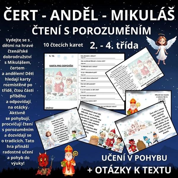 Čtecí dobrodružství s andělem, čertem a Mikulášem 