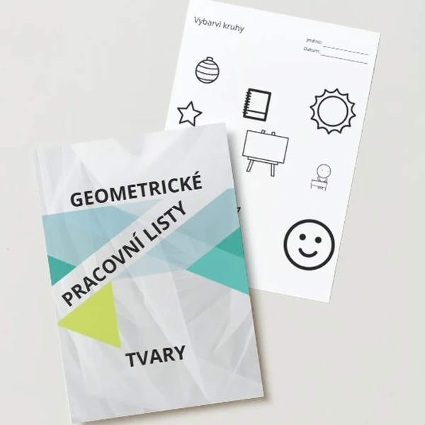 Geometrické tvary - autorské pracovní listy 8ks
