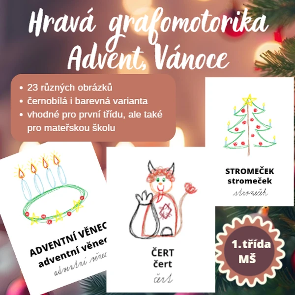 Hravá grafomotorika - Advent, Vánoce