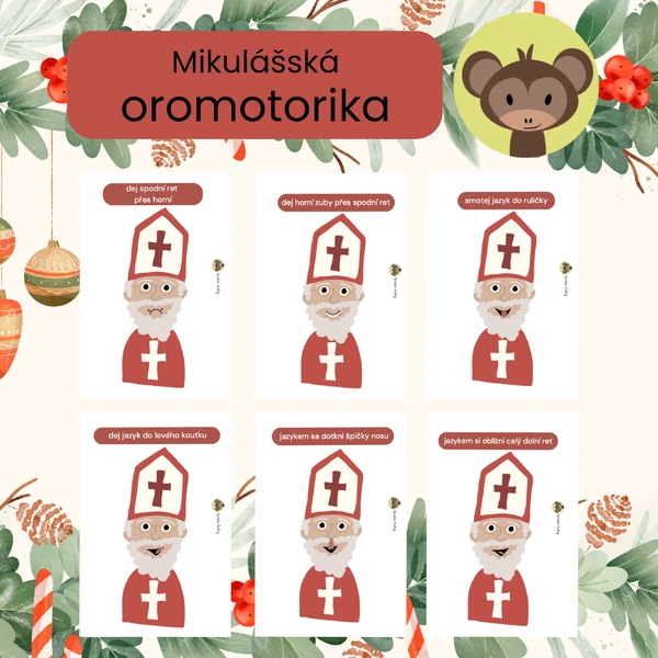 Mikulášova oromotorika - artikulační cvičení se sv. Mikulášem