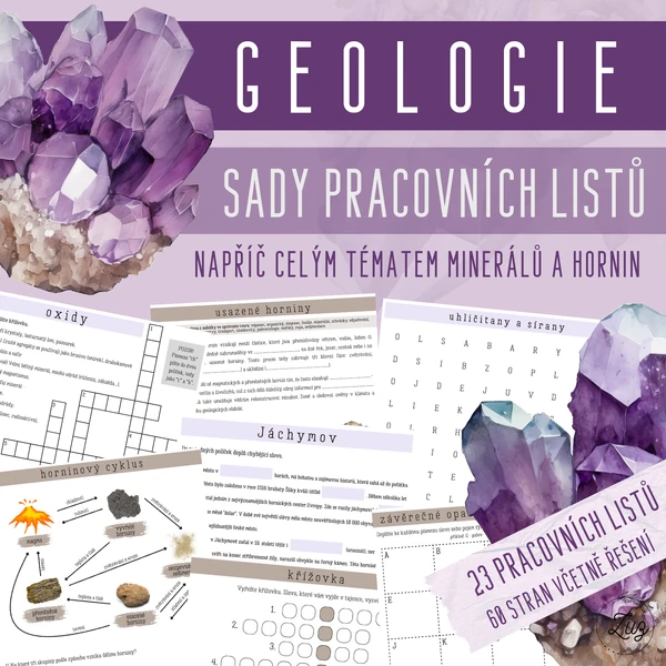 Minerály & horniny - SADY PRACOVNÍCH LISTŮ