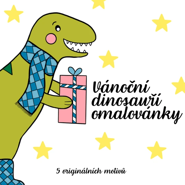 Vánoční dinosauří omalovánky