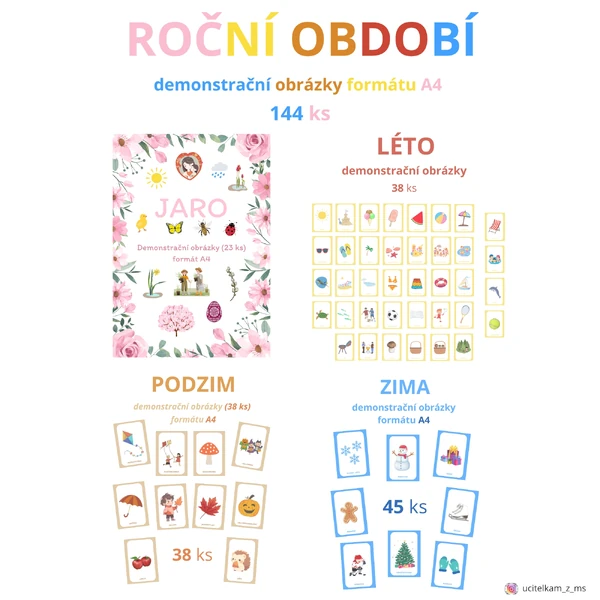 ROČNÍ OBDOBÍ - demonstrační obrázky na celý rok (144 ks, formát A4)
