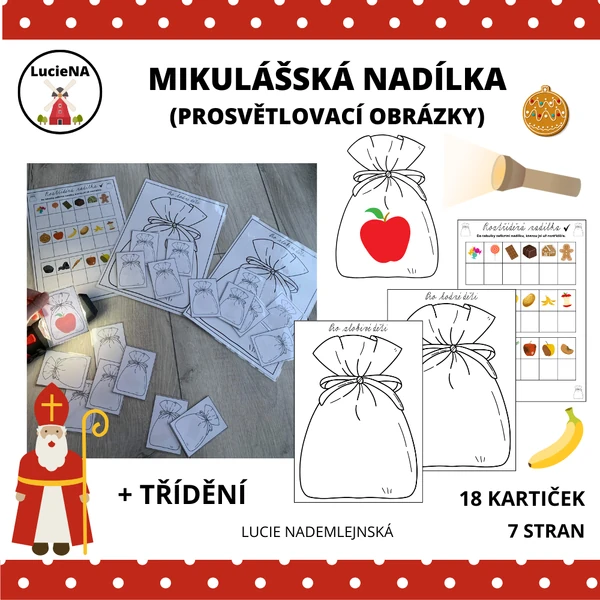 MIKULÁŠSKÁ NADÍLKA - PROSVĚTLOVACÍ OBRÁZKY + TŘÍDĚNÍ