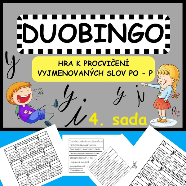 VYJMENOVANÁ SLOVA PO P - DUOBINGO - HRA K PROCVIČENÍ - 4. SADA