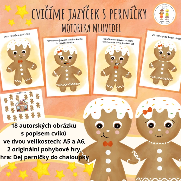 Cvičíme jazýček s perníčky - motorika mluvidel