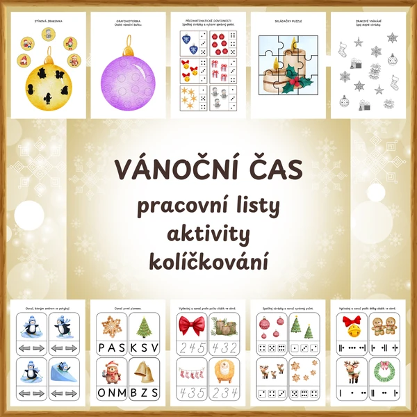 Vánoce a vánoční čas - pracovní listy, aktivity a kolíčkování