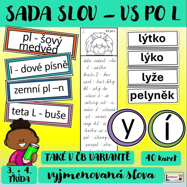 Sada slov - vyjmenovaná slova po L