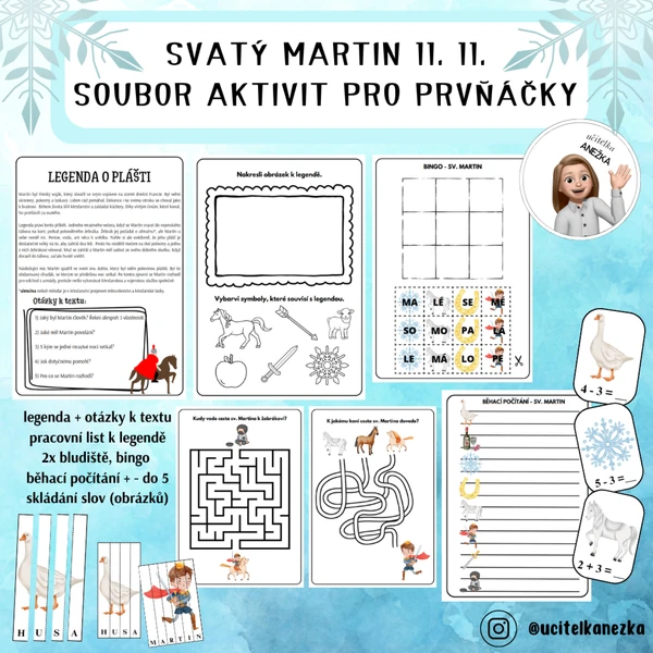 SVATÝ MARTIN 11. 11. - SOUBOR AKTIVIT DO ČJ a M