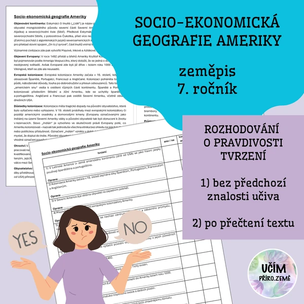 Socio-ekonomická geografie Ameriky - tvrzení