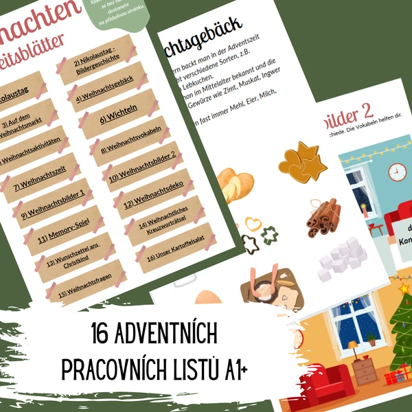 Adventní a vánoční pracovní listy A1