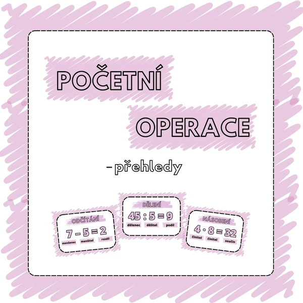 POČETNÍ OPERACE - přehledy