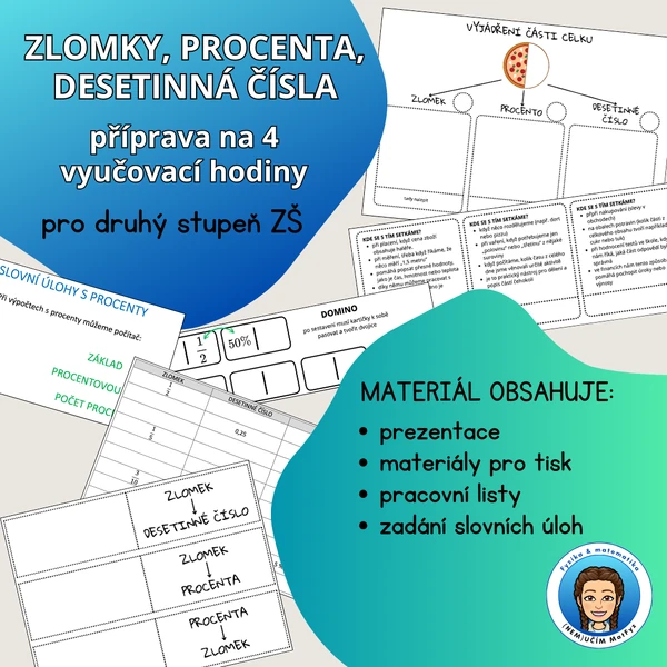 Zlomky, procenta a desetinná čísla - příprava na 4 vyučovací hodiny