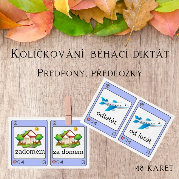 Kolíčkování, běhací diktát - předpony, předložky