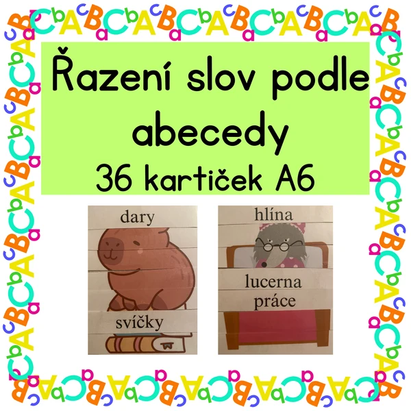 Řazení slov podle abecedy - obrázky