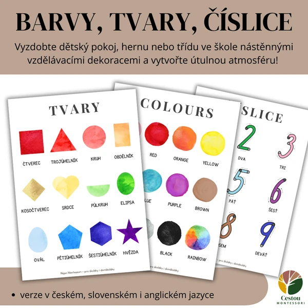 Barvy, tvary, číslice - plakáty