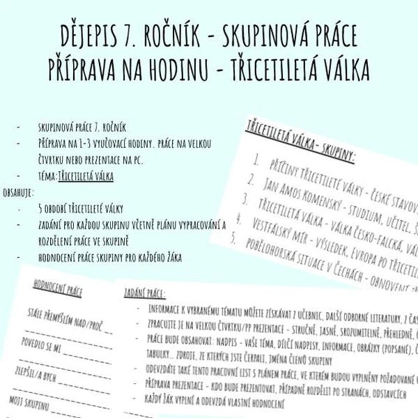 Třicetiletá válka - skupinová práce