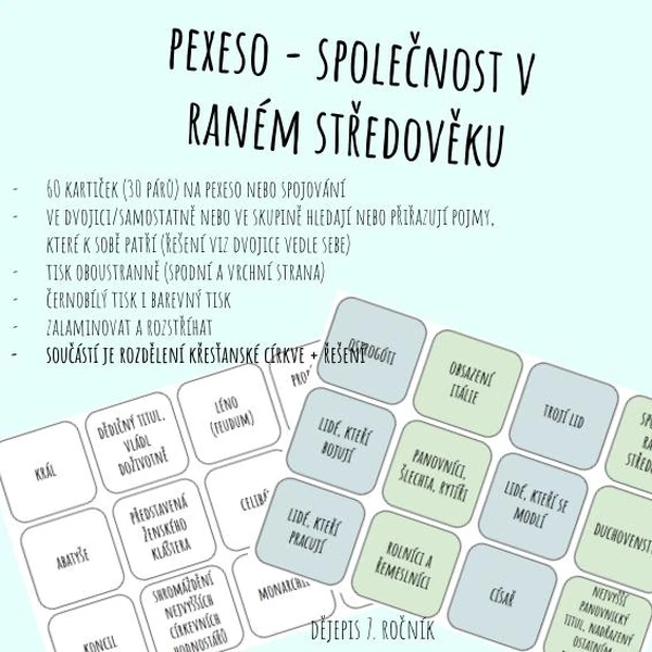 Pexeso - společnost v raném středověku