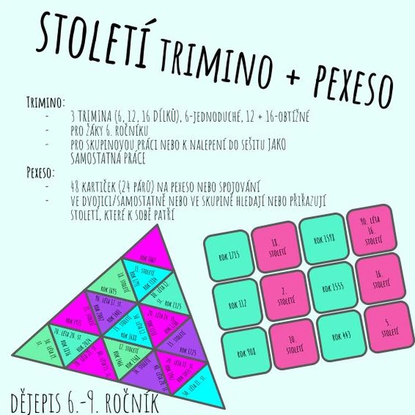 Století - pexeso + trimino