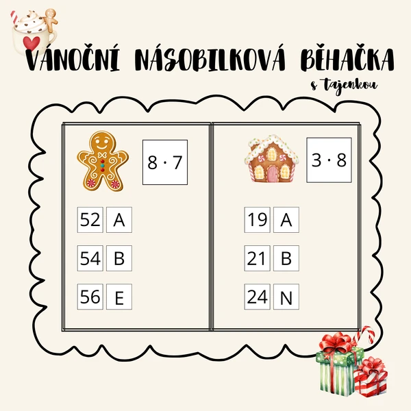 Vánoční násobilková běhačka