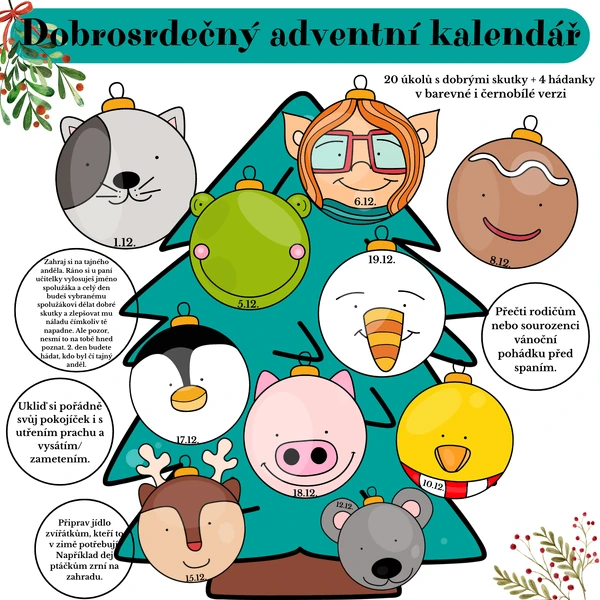 Dobrosrdečný adventní kalendář