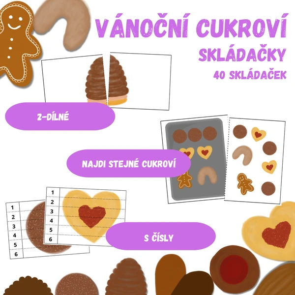 VÁNOČNÍ CUKROVÍ - skládačky