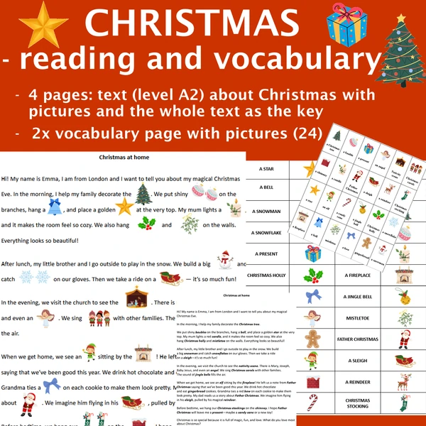 Christmas - reading with pictures / Vánoce - čtení s obrázky
