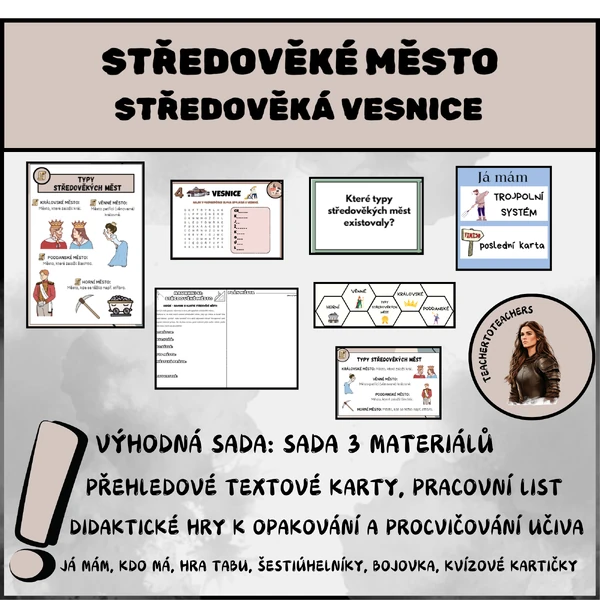 VÝHODNÁ SADA: STŘEDOVĚKÉ MĚSTO, STŘEDOVĚKÁ VESNICE