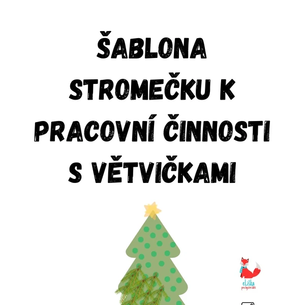 Šablona stromečku k pracovní činnosti s větvičkami