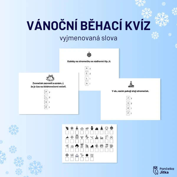 Vánoční běhací kvíz - vyjmenovaná slova