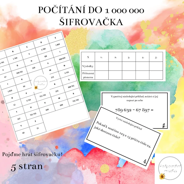 Počítání do 1 000 000 - šifrovačka