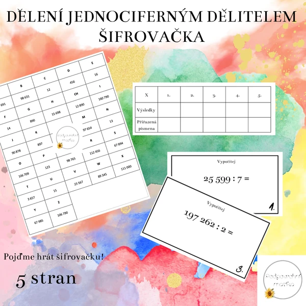 Dělení jednociferným dělitelem - šifrovačka