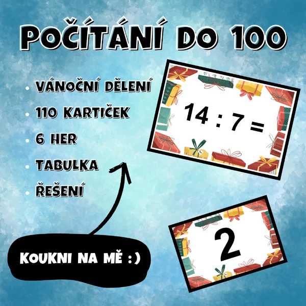 POČÍTÁNÍ do 100 - vánoční dělení