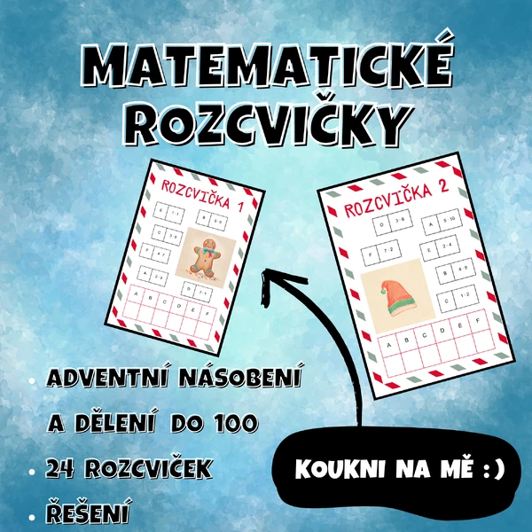 ROZCVIČKY - adventní násobení a dělení do 100