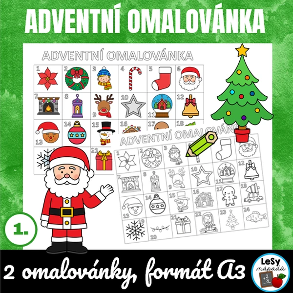 Adventní omalovánka, formát A3