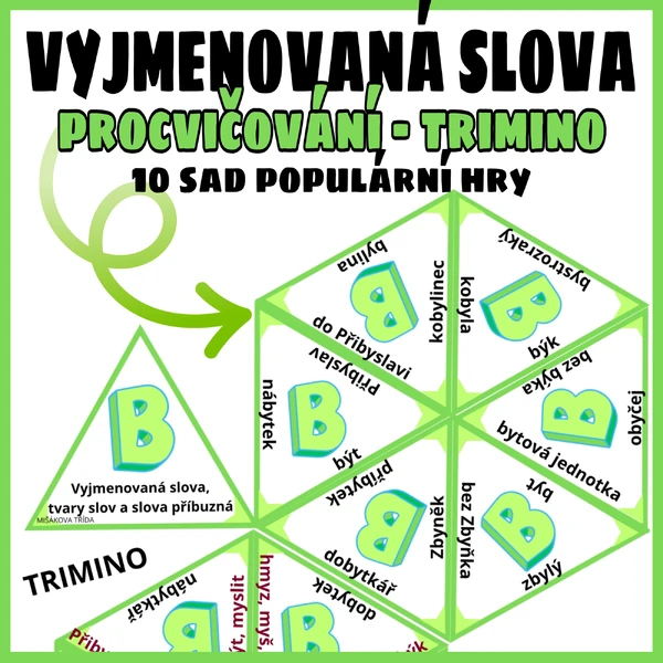 Trimino - vyjmenovaná slova po B