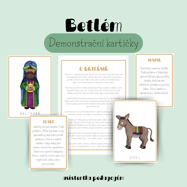 Betlém - Demonstrační obrázky a informační karty