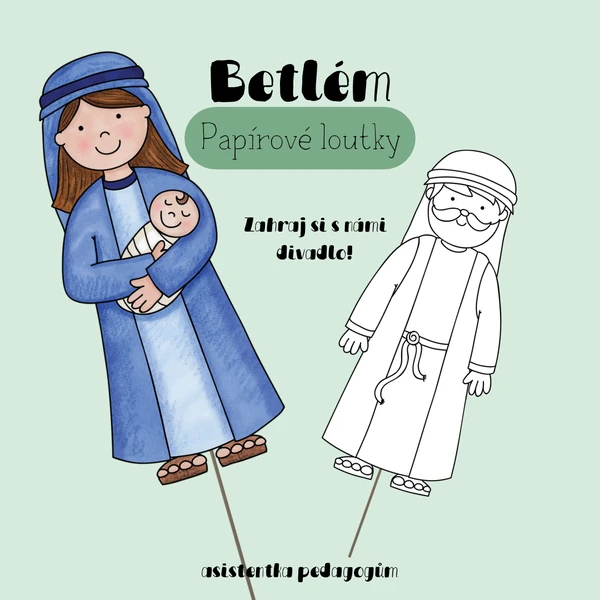 Betlém - Papírové loutkové postavy 