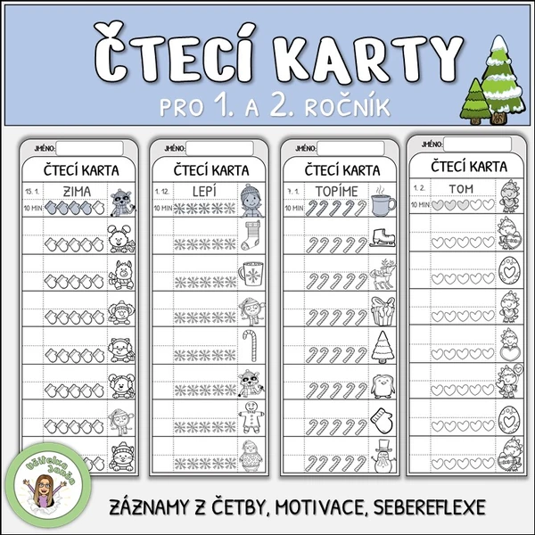 Čtecí karty - zimní motivy