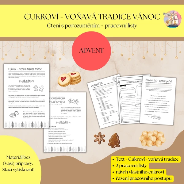 Cukroví - čtení s porozuměním + pracovní listy